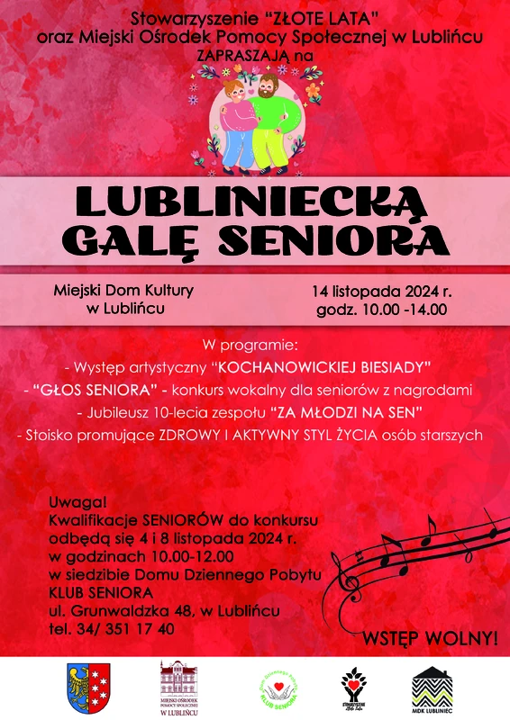 ZAPRASZAMY NA LUBLINIECKĄ GALĘ SENIORA